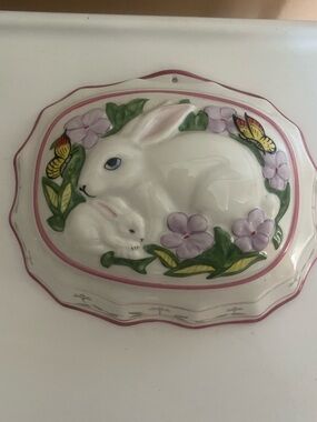 Vintage The Franklin Mint Le Cordon Bleu Porcelain Bunny Hanging Mold